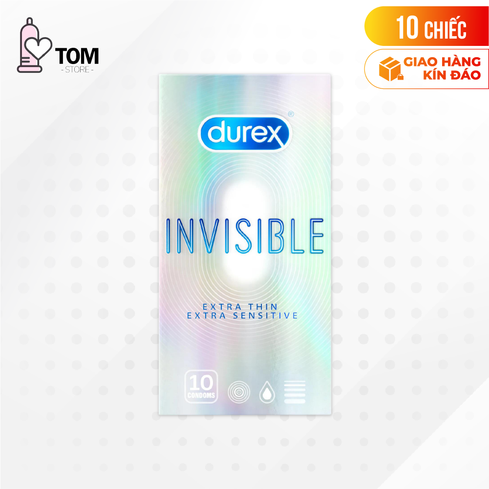 [Hộp 10 cái] Bao cao su Durex Invisible - Siêu mỏng, mềm mịn 