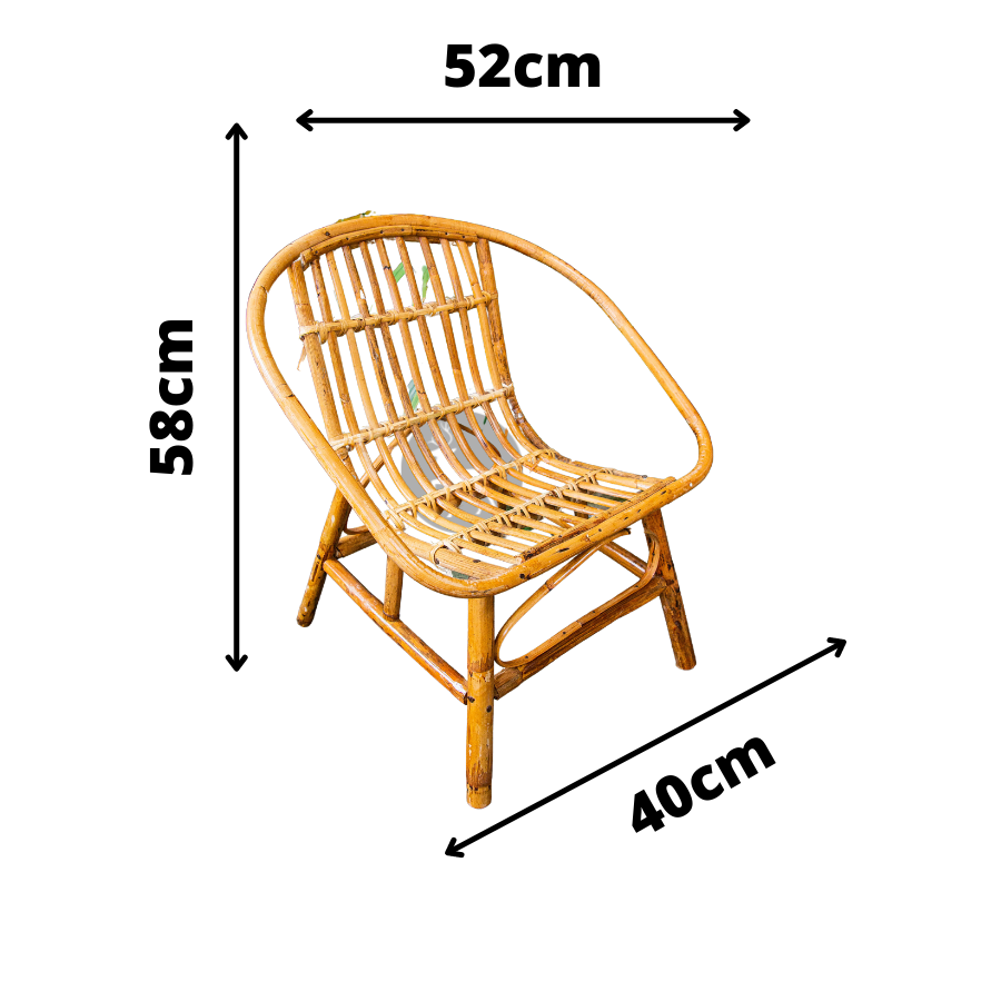 Ghế mây tre trang trí ban công gia đình - 2 ghế + 1 đôn mây