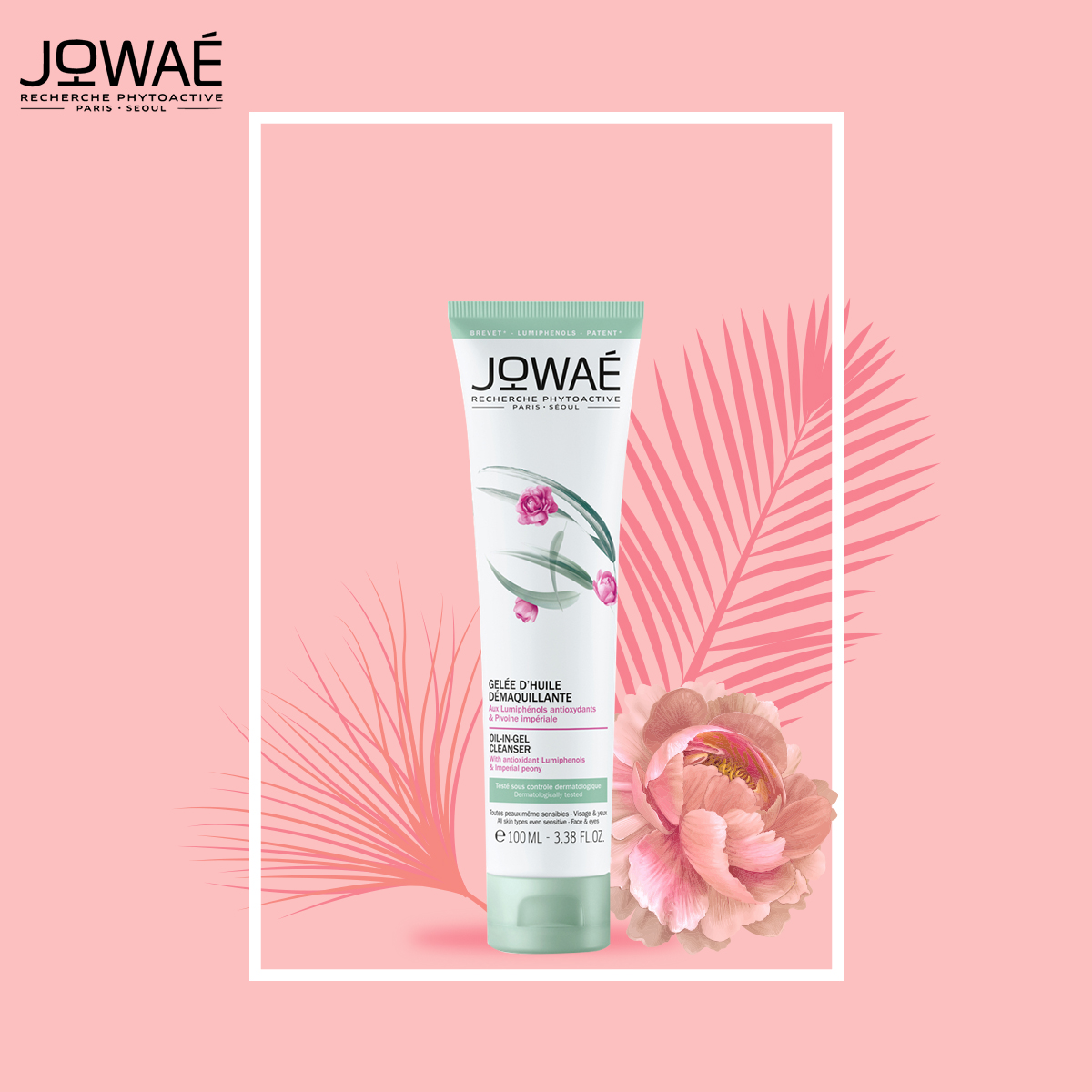 Dầu tẩy trang dạng Gel JOWAE 100ml tẩy sạch make up, bụi bẩn và bã nhờn trên da an toàn không gây mụn với thành phần thiên nhiên sản phẩm Nhập khẩu chính hãng từ Pháp