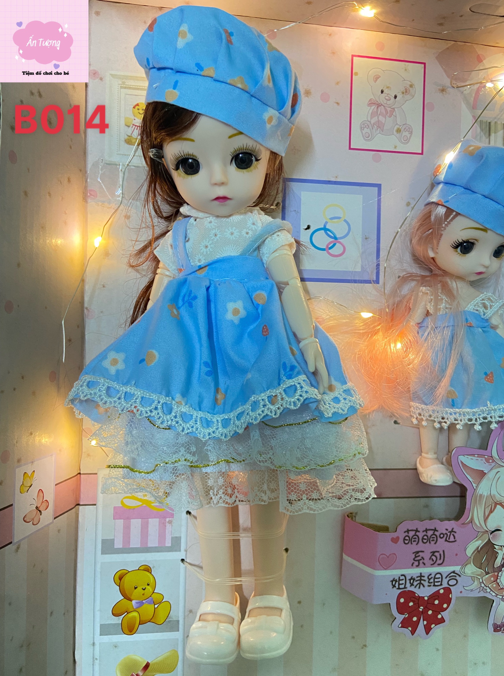 Đồ chơi bé gái - Đồ chơi búp bê- Hộp 2 búp bê Barbie chị em trang phục lolita dễ thương