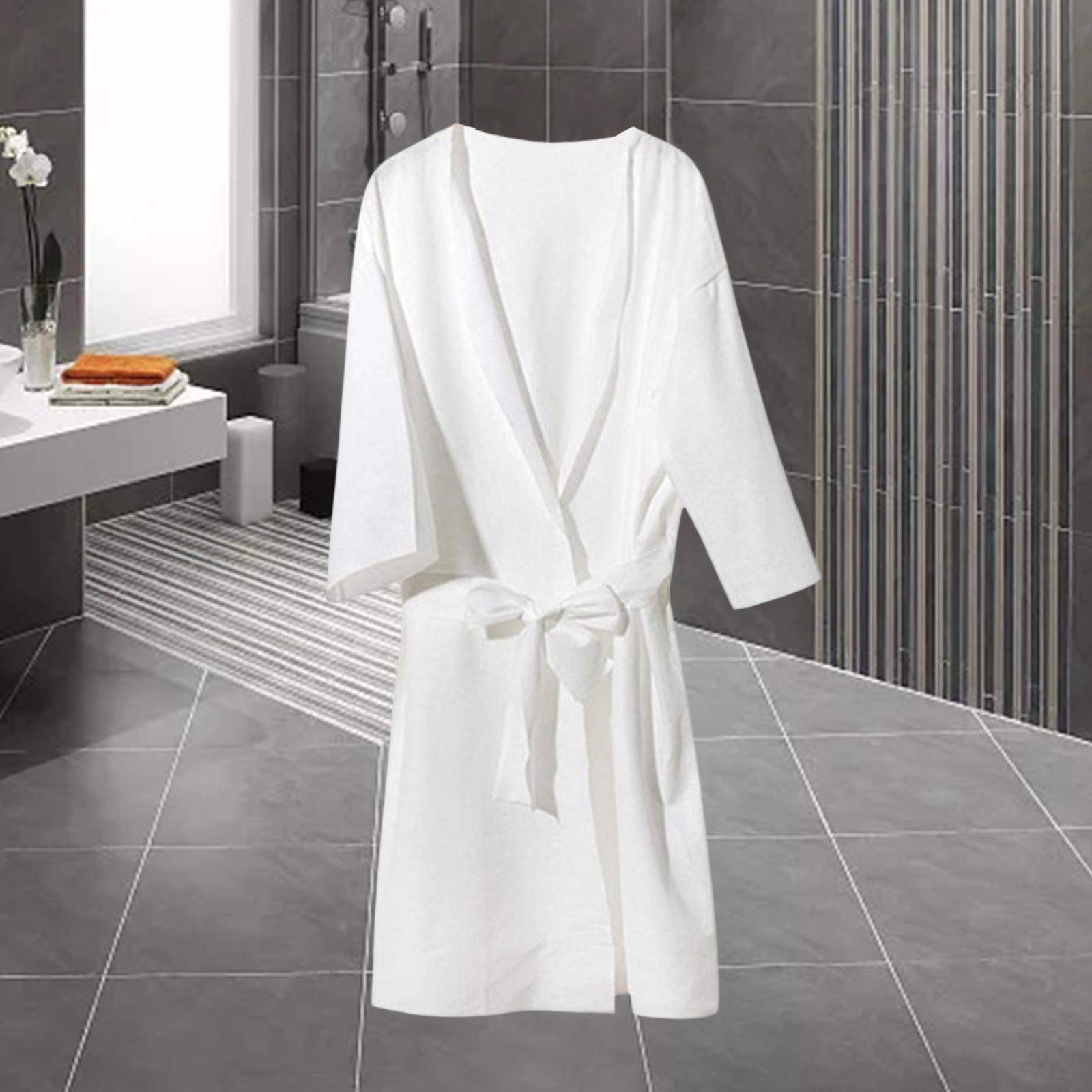 Womens Disposable Bathrobe Wrap with Belt Supplies Steam Suit Clothing Adult Costume Adjustable Accessories Loose Robe for Traveling Salon