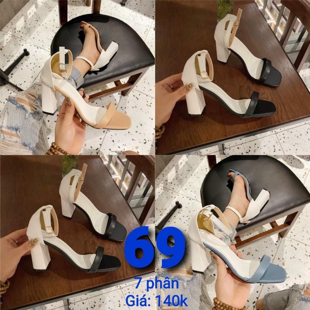 Giày Sandal Cao Gót Nữ 7 Phân Gót Vuông MS 069