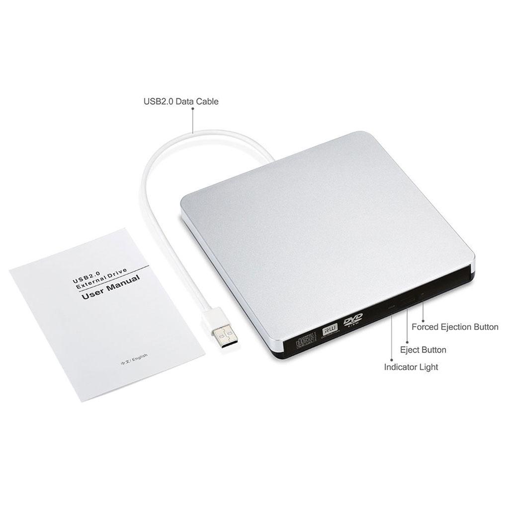 High Speed USB DVD CD-RW Burner Writer External Drive Slim for Macbook