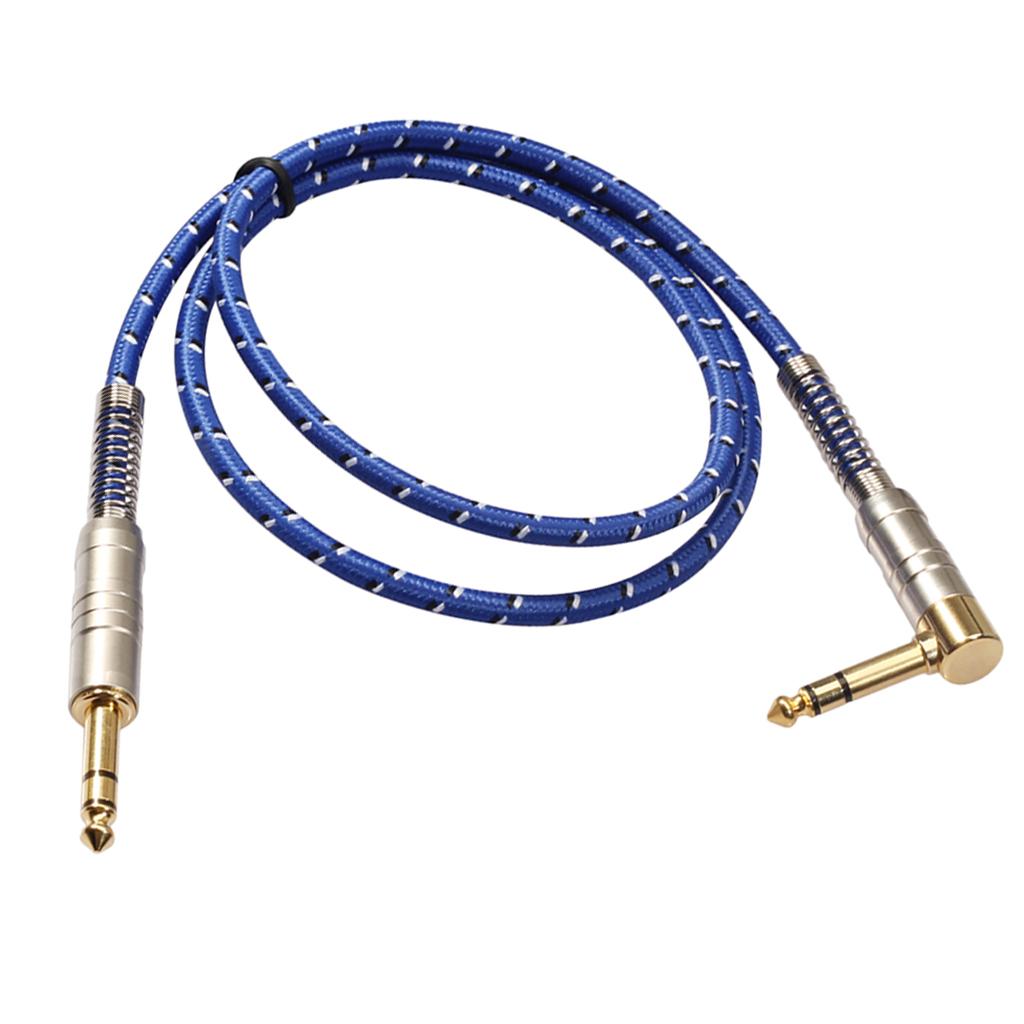 6.35mm 1/4 inch Male to Male TRS Stereo Audio Cable Auxiliary Jack HiFi Audio Cable for Electric Guitars, Microphones