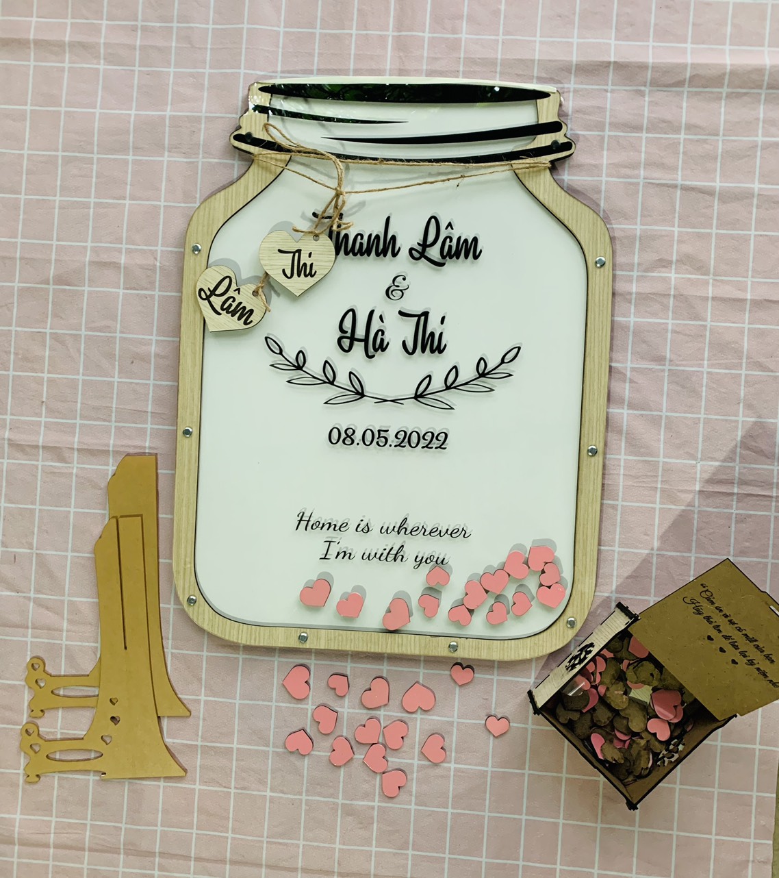 HỘP THẢ TIM CƯỚI KÝ TÊN WEDDING-DROP BOX_Guest book store