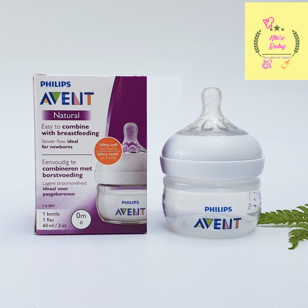 Bình sữa Avent Natural Cổ Rộng 60ml/125ml/260ml/330ml