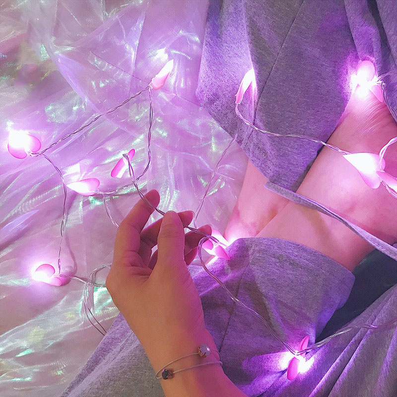 Đèn led dây trang trí trái tim vải tình yêu lãng mạn