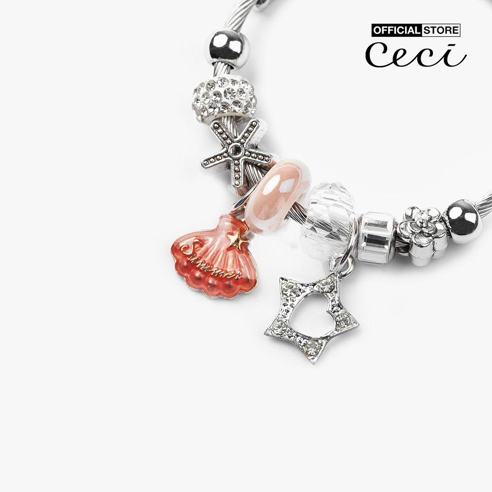 CECI - Vòng đeo tay nữ phom cứng phối phụ kiện thời trang CC3-01000080-07