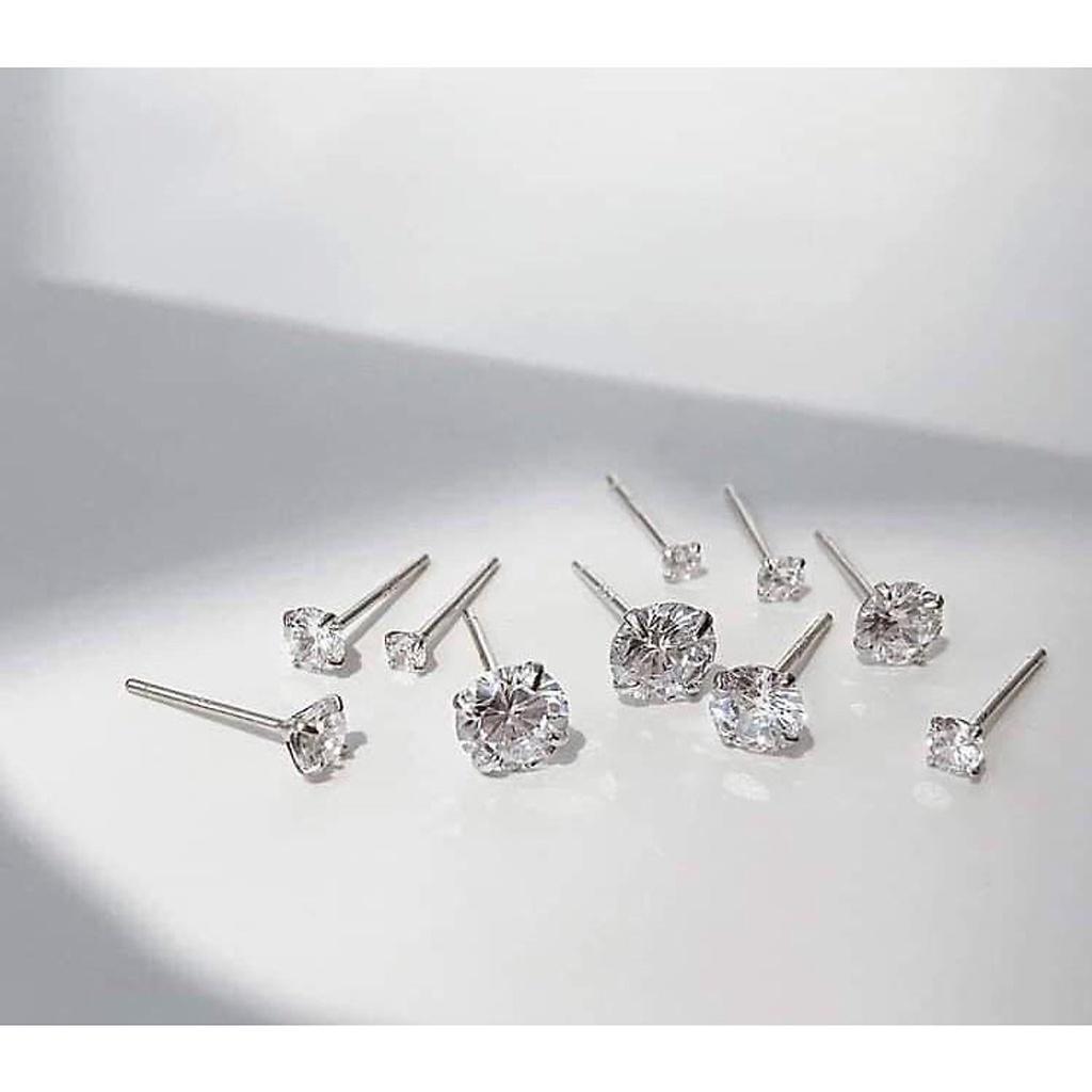 Khuyên tai nụ đá bạc s925 đơn giản dành cho cả nam và nữ cá tính