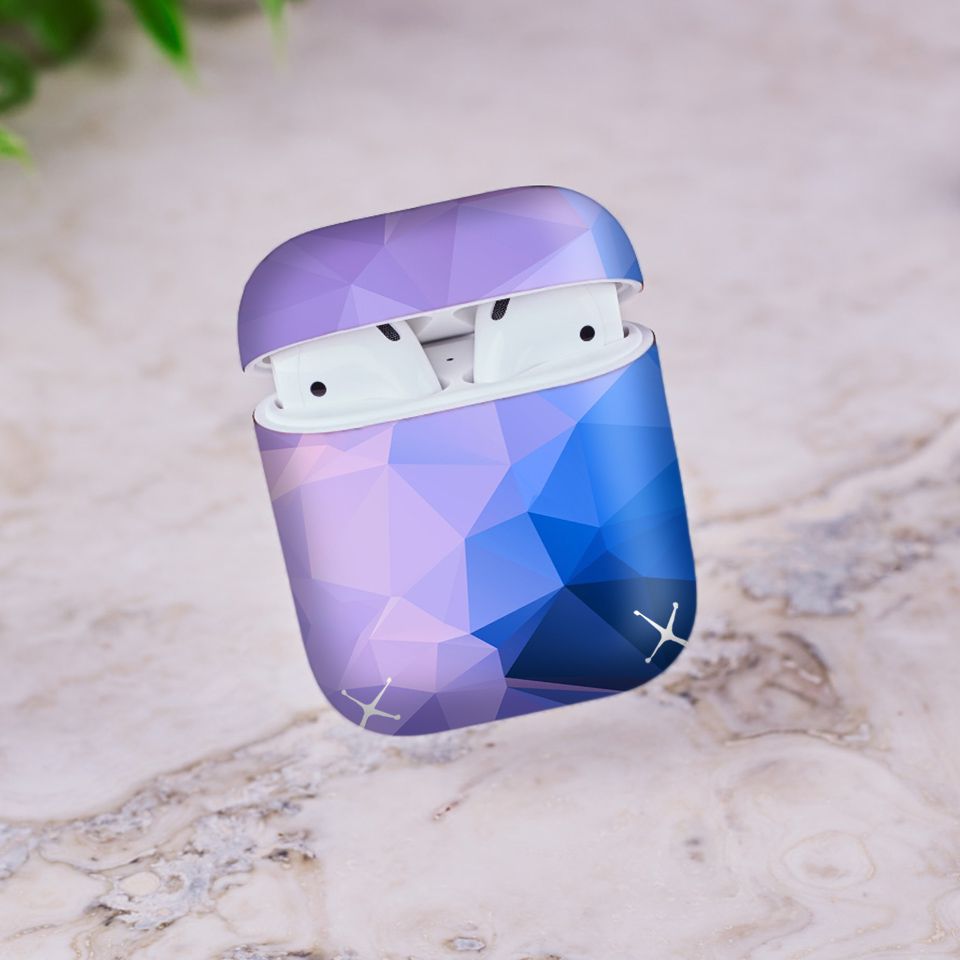 Miếng dán skin chống bẩn cho tai nghe AirPods in hình Vân kim cương - BG0021 (bản không dây 1 và 2)