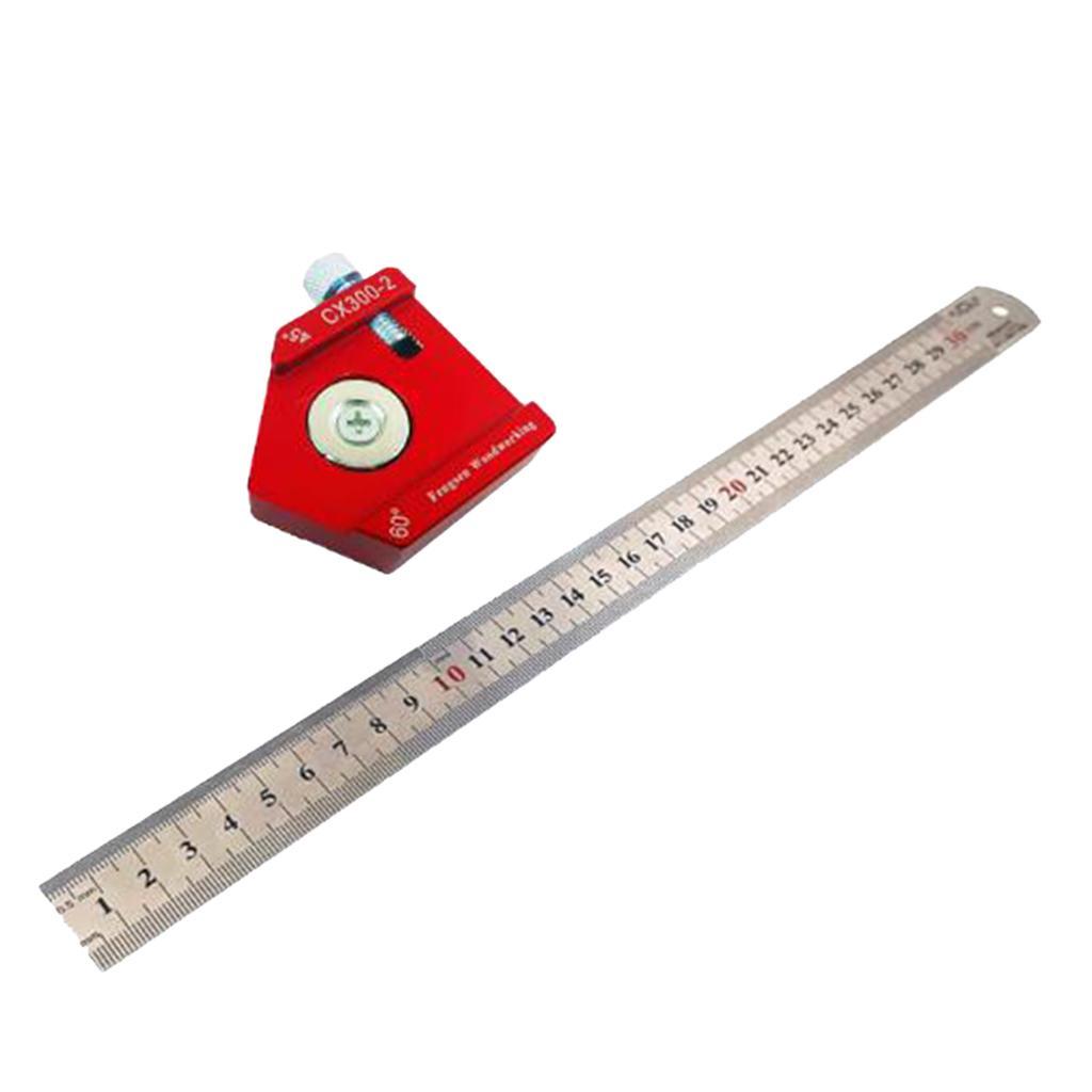 Woodworking Scriber Ruler Line Gauge Ruler 90° 45° 60° Angle Square Ruler