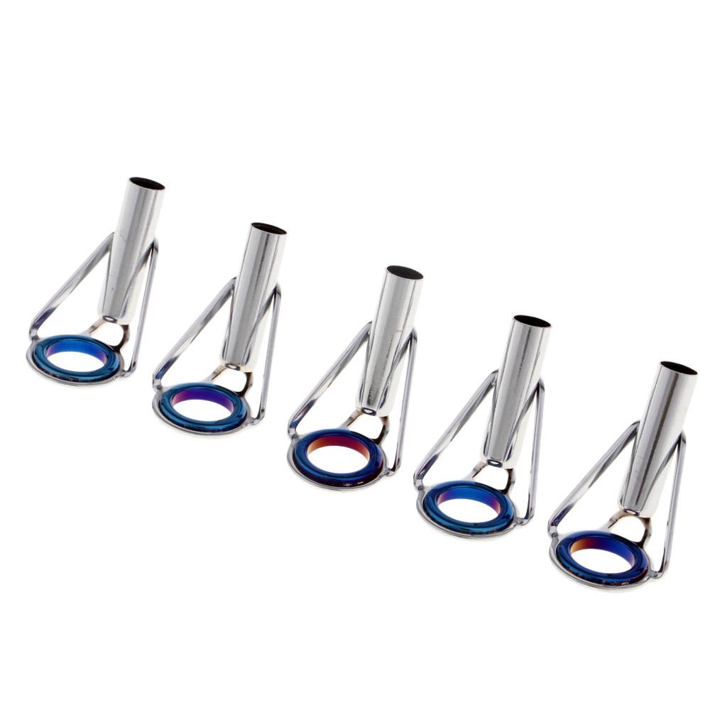 5pcs Fishing Rod Guides Tips Repair Kit Spinning Casting Rod Tip Ring