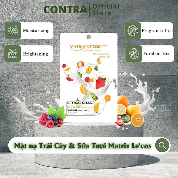 Mặt nạ dưỡng da Matrix Lecos Trái cây - Hộp 20 miếng
