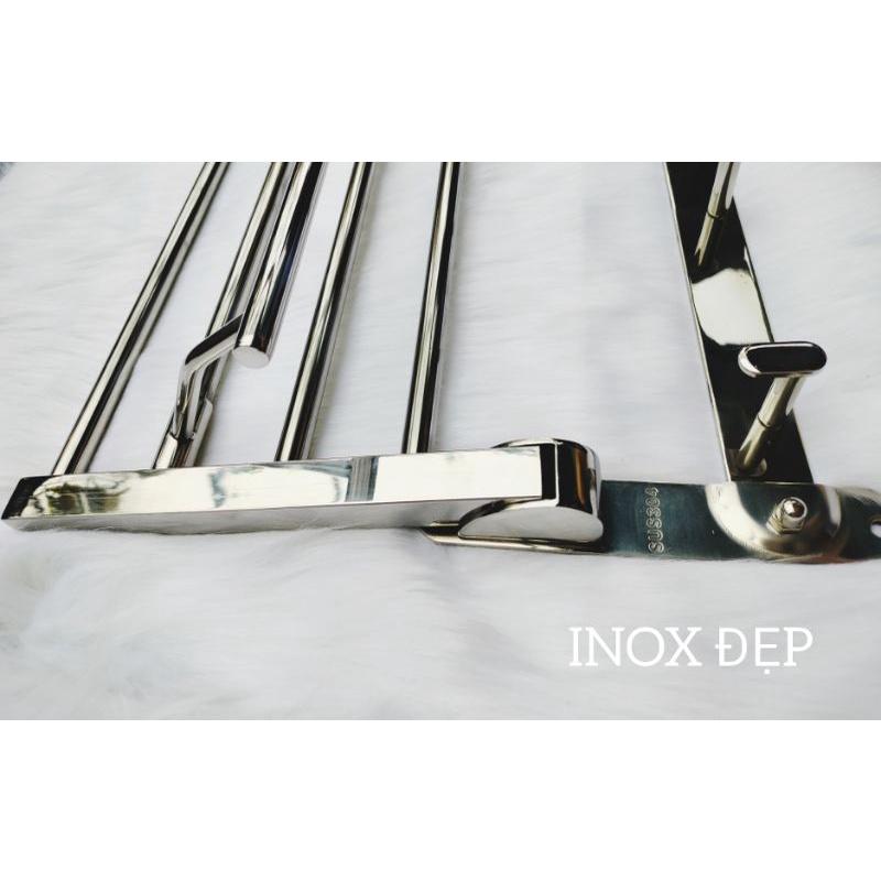 Giàn vắt khăn phòng tắm inox 304, Vắt khăn giàn cao cấp chân đặc chắc chắn đánh bóng sang trọng