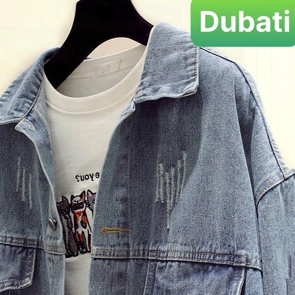 ÁO KHOÁC JEAN NAM NỮ CHẤT BÒ THÊU HOA CÚC SAU TREND PHONG CÁCH NHẬT BẢN - DUBATI FASHION