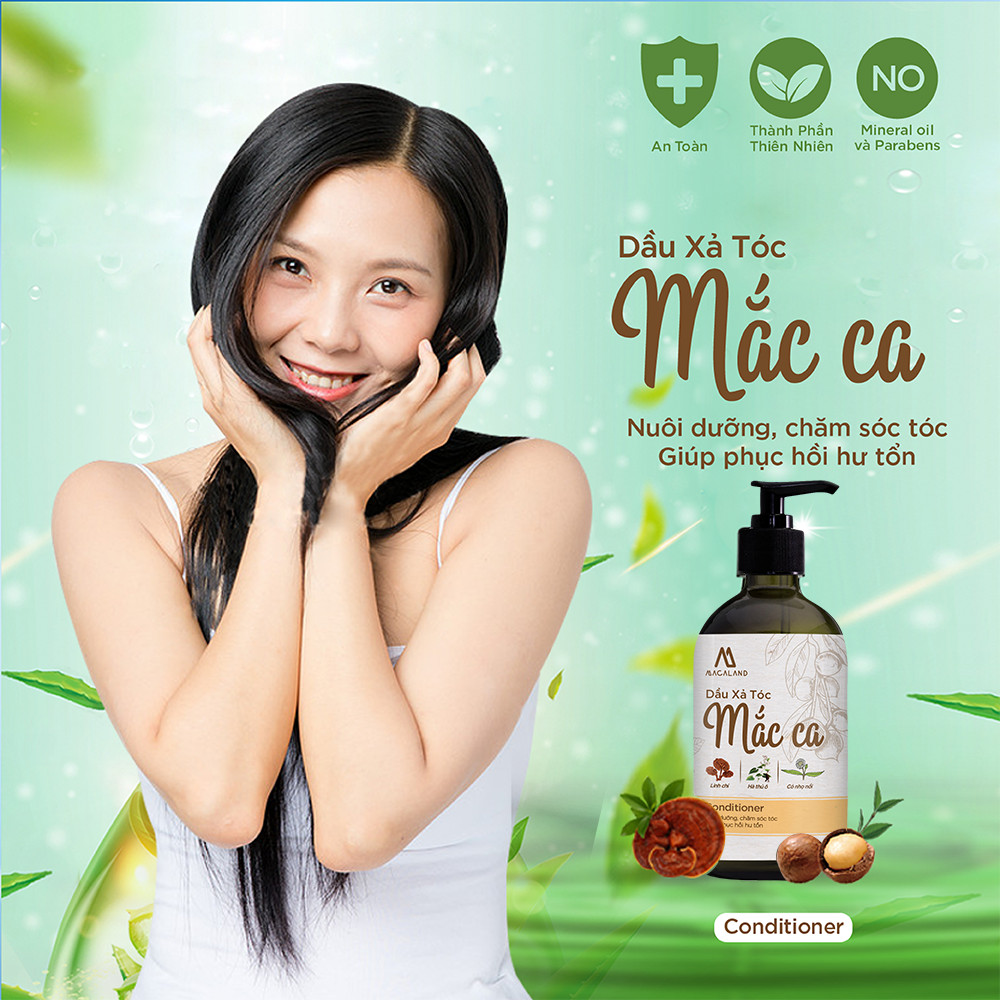 Dầu Xả tóc từ dầu Macadamia 300ml MACALAND nuôi dưỡng và phục hồi tóc, giảm tình trạng xơ rối, giúp tóc đen mượt óng ả (chính hãng)