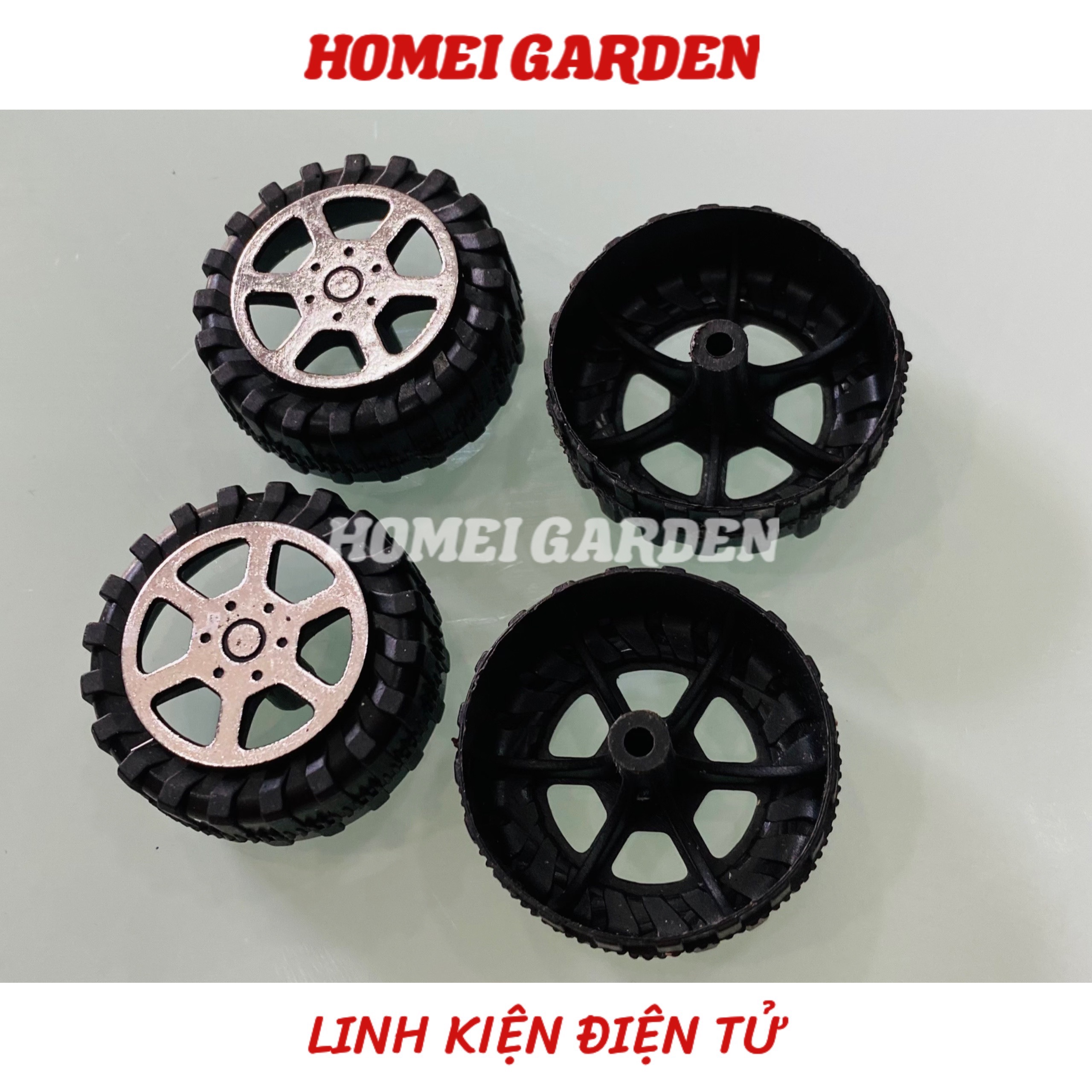 Bánh xe nhựa mini đường kính 30mm trục 2mm mới 100% - HM0130