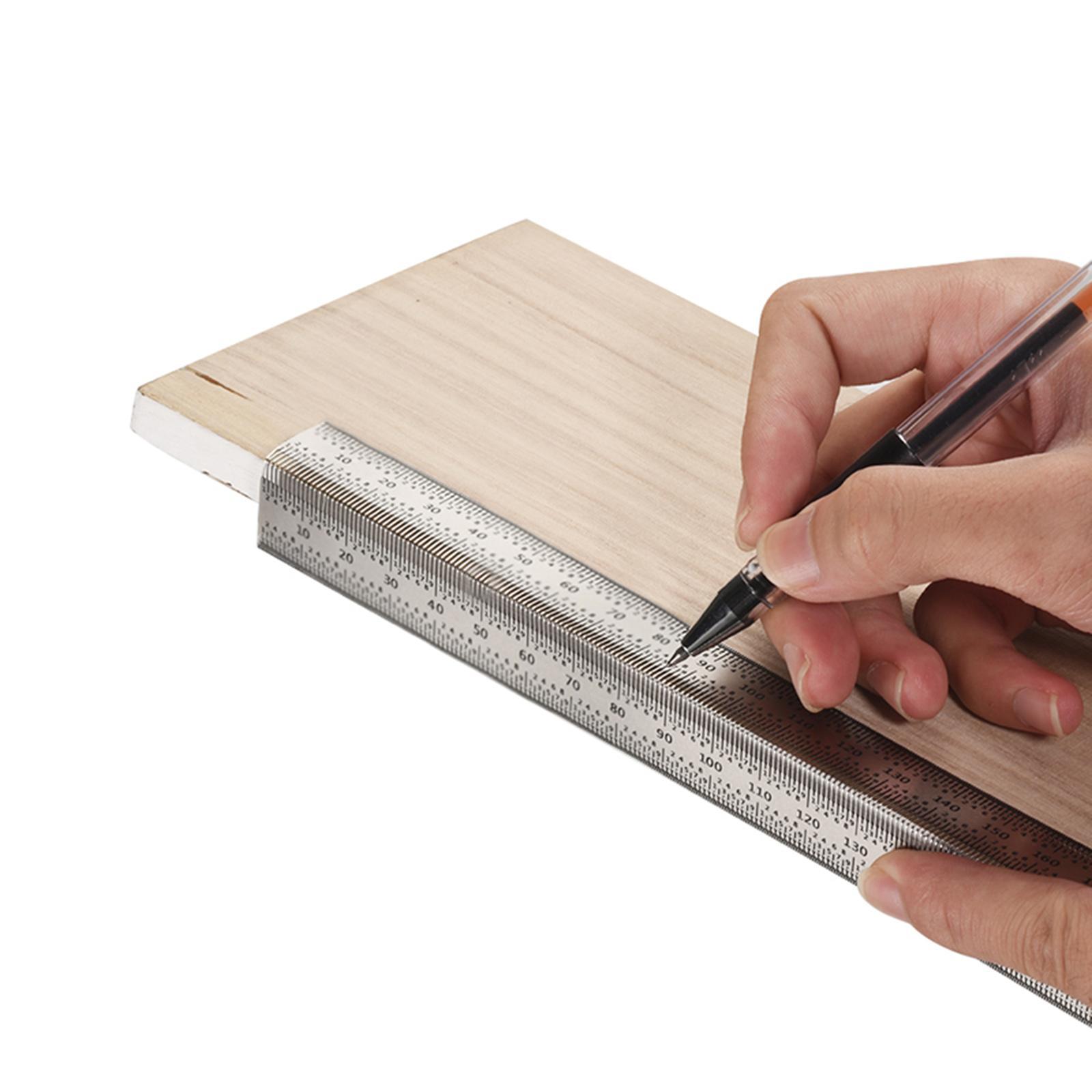 2x T Type Hole Scale Ruler Woodworking Scribing Mark Line Gauge Carpenter