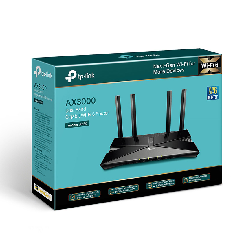 BỘ PHÁT WIFI TP-LINK ARCHER AX50 WIFI 6, AX3000-hàng chính hãng