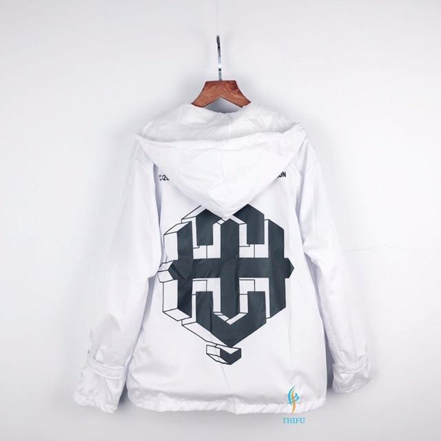 Áo khoác dù nam nữ in kí tự