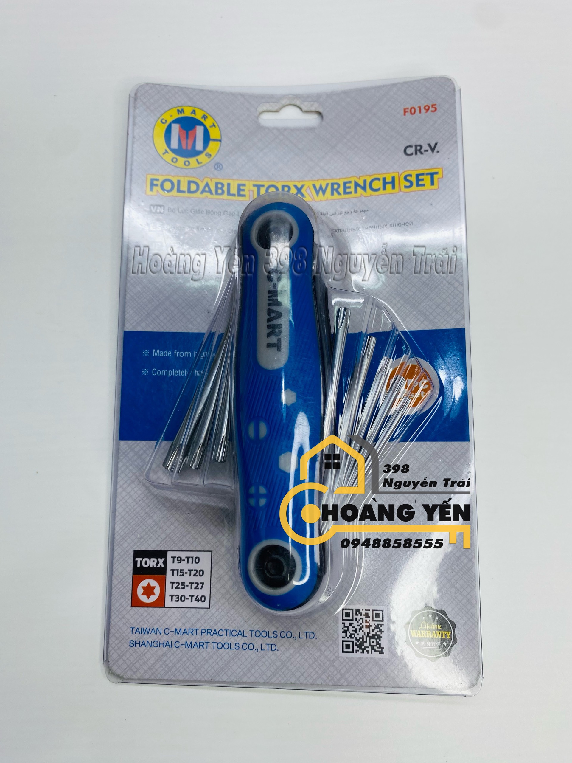 Bộ lục giác gập đầu bằng 8 chi tiết 1.5-8mm C-Mart CF0194 C-Mart CF0195