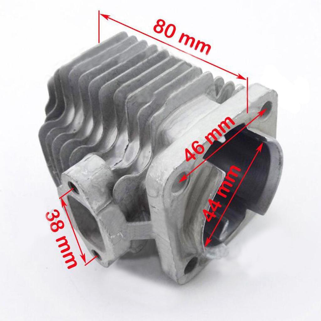 Cylinder Head Piston Kit with Rings Pin Clips for 49cc Engine