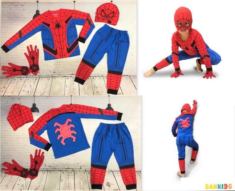 ĐỒ BỘ BÉ TRAI TAY DÀI HÌNH SIÊU NHÂN NHỆN SPIDERMAN CAPTAIN TỪ 12-42KG