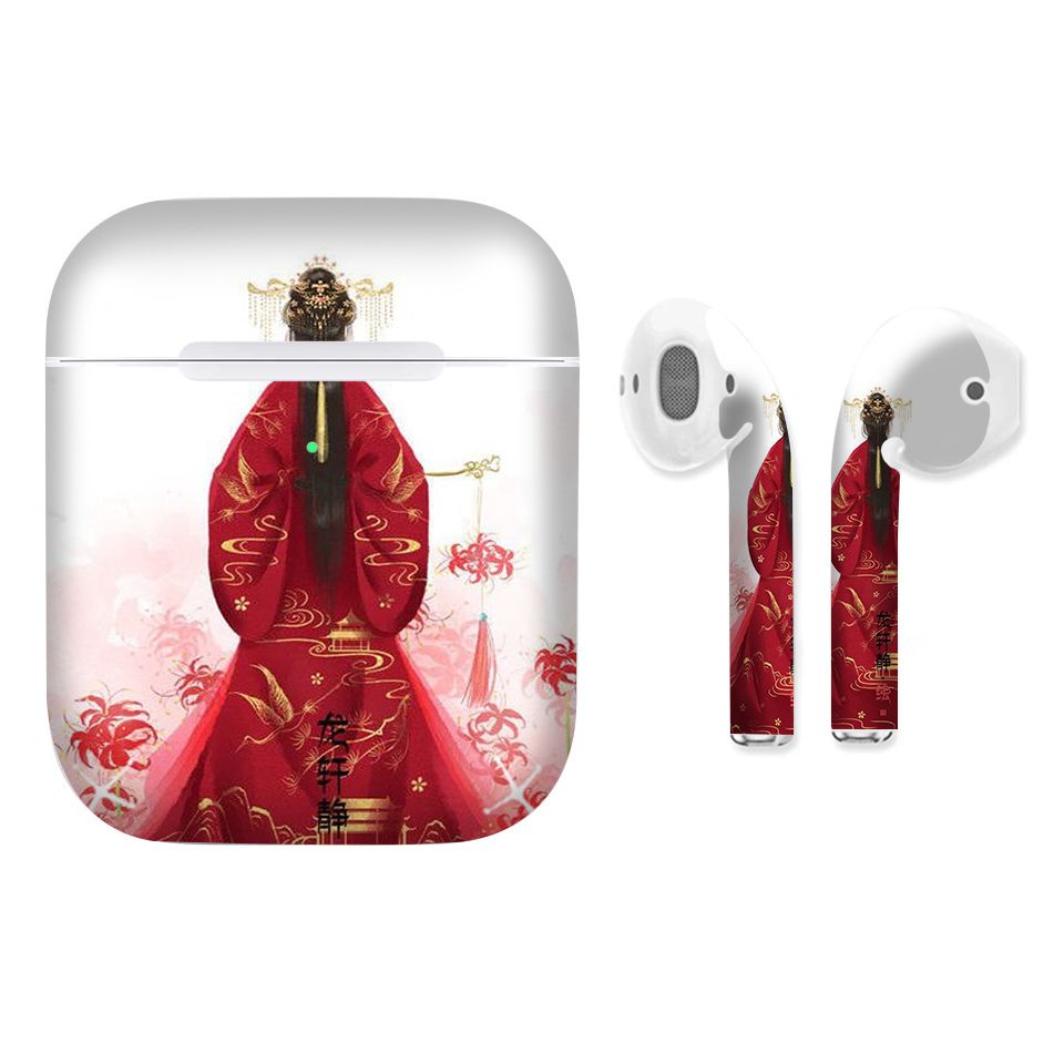 Miếng dán skin chống bẩn cho tai nghe AirPods in hình Bỉ ngạn hoa - acp031 (bản không dây 1 và 2