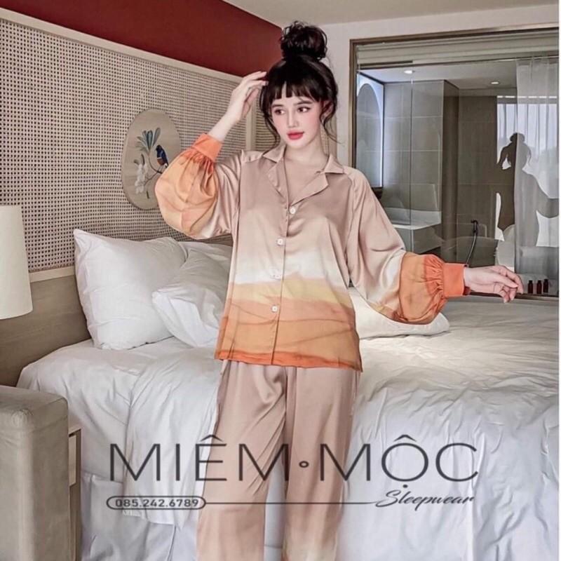 Bộ pijama,Bộ đồ mặc nhà dài tay quần dài lụa satin mềm mịn, thoáng mát đa dạng mẫu mã màu sắc