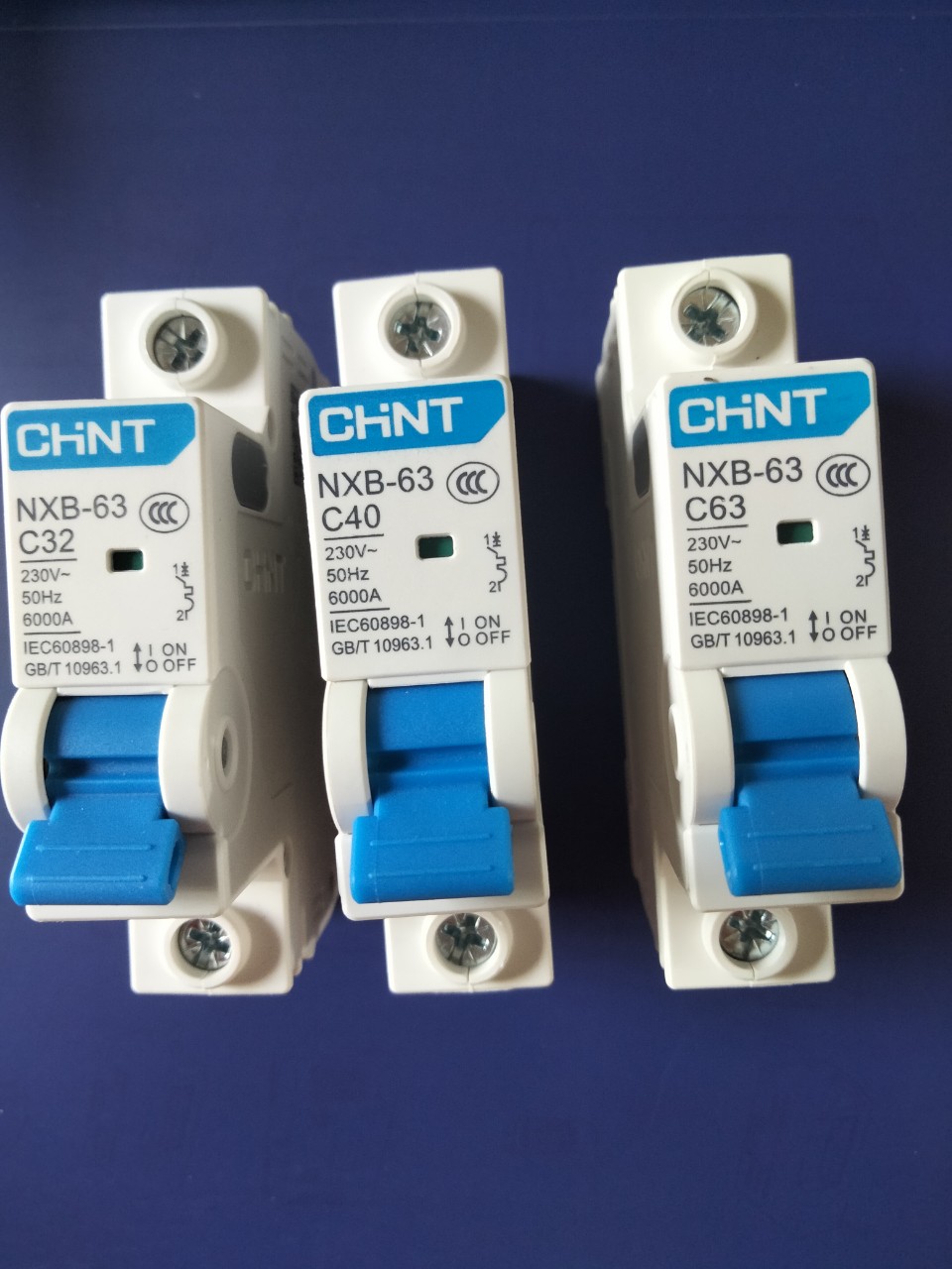 MCB NXB63 1P 2P 3P C16A~C63A - Aptomat tép CHINT các loại