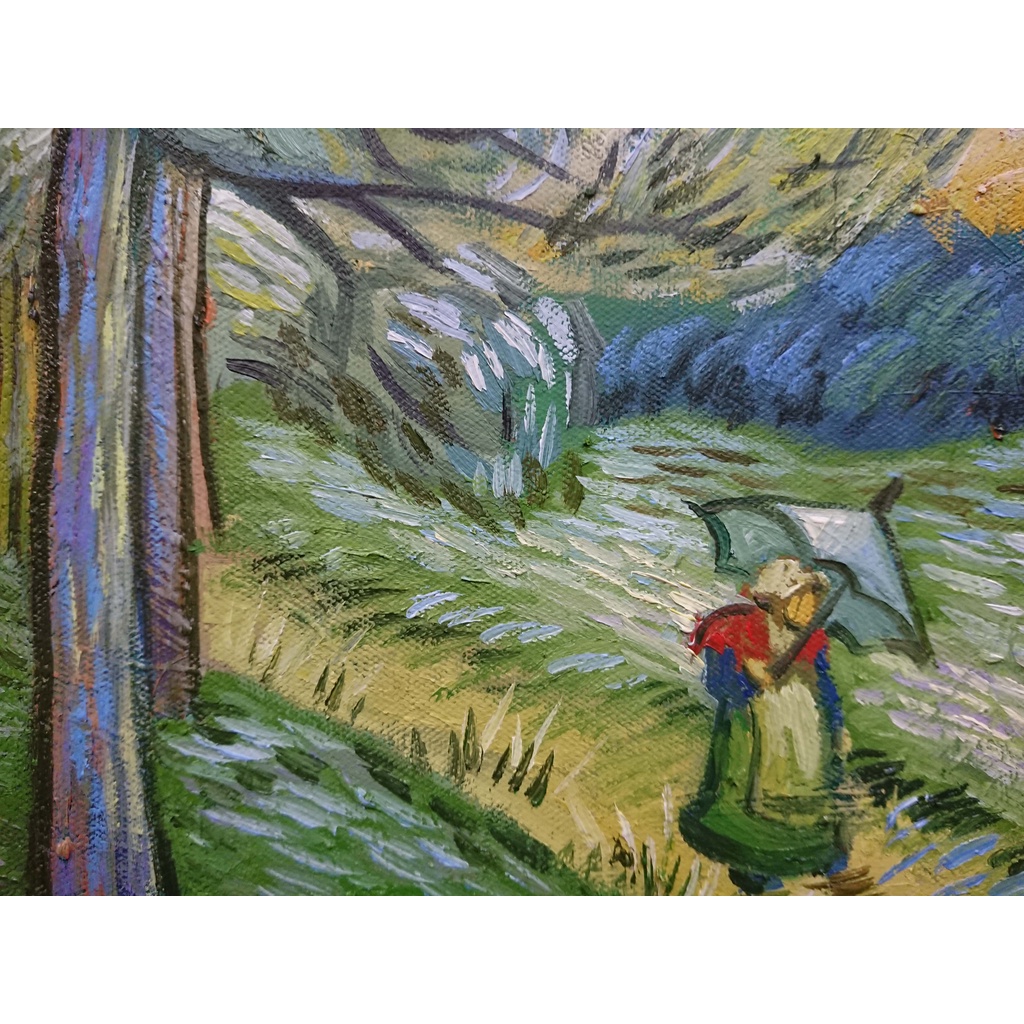 Hoàng Hôn Dưới Rừng Thông (Van Gogh) - Tranh Sơn Dầu Vẽ Tay 40x50cm