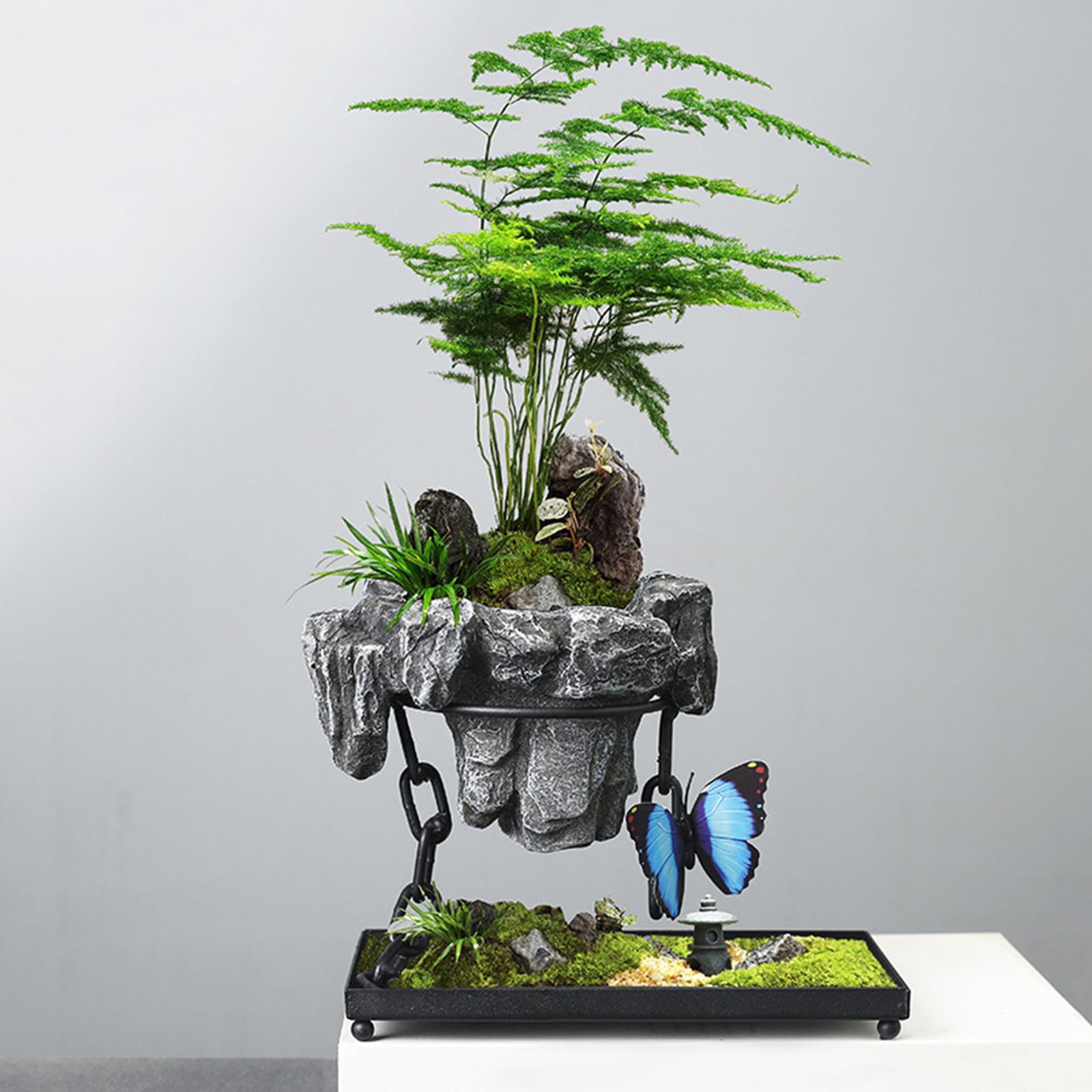 Butterfly Floating Plant Pot Planters Square with Rockery