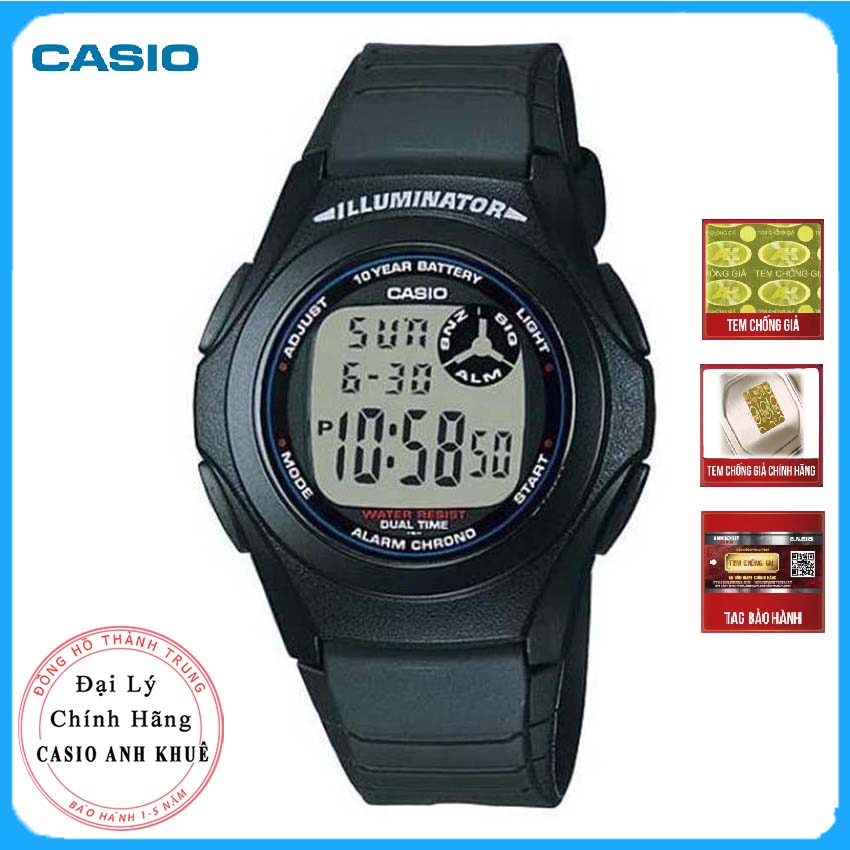 Đồng hồ unisex dây nhựa Casio F-200W-1ADF