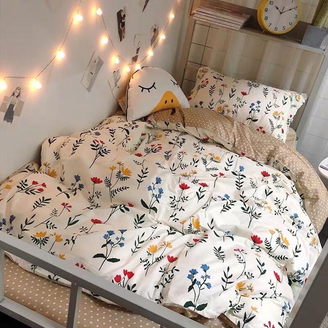 Set Cotton Poly Hoa Nhí Bánh Bèo 4 Món Hàng Nhập Khẩu Cao Cấp