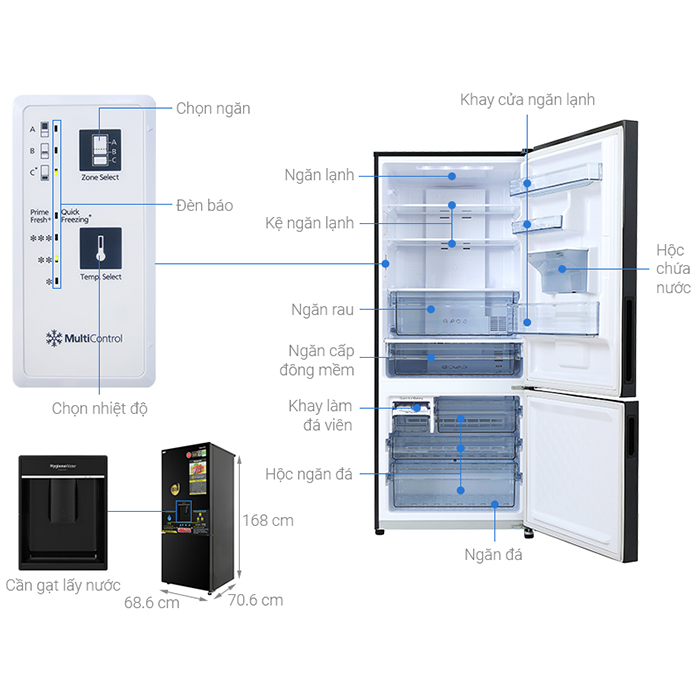 Tủ lạnh Panasonic Inverter 377 lít NR-BX421GPKV - Chỉ giao Hà Nội