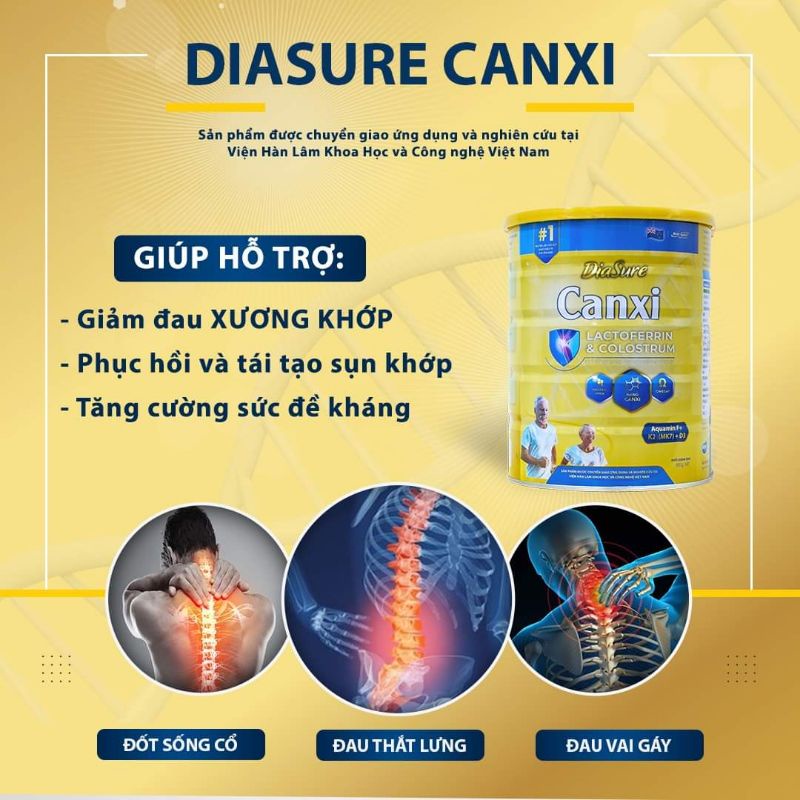 Sữa DIASURE CANXI (850G) - hỗ trợ bổ sung dinh dưỡng, nano canxi phòng chống loãng xương, cải thiện vấn đề xương khớp