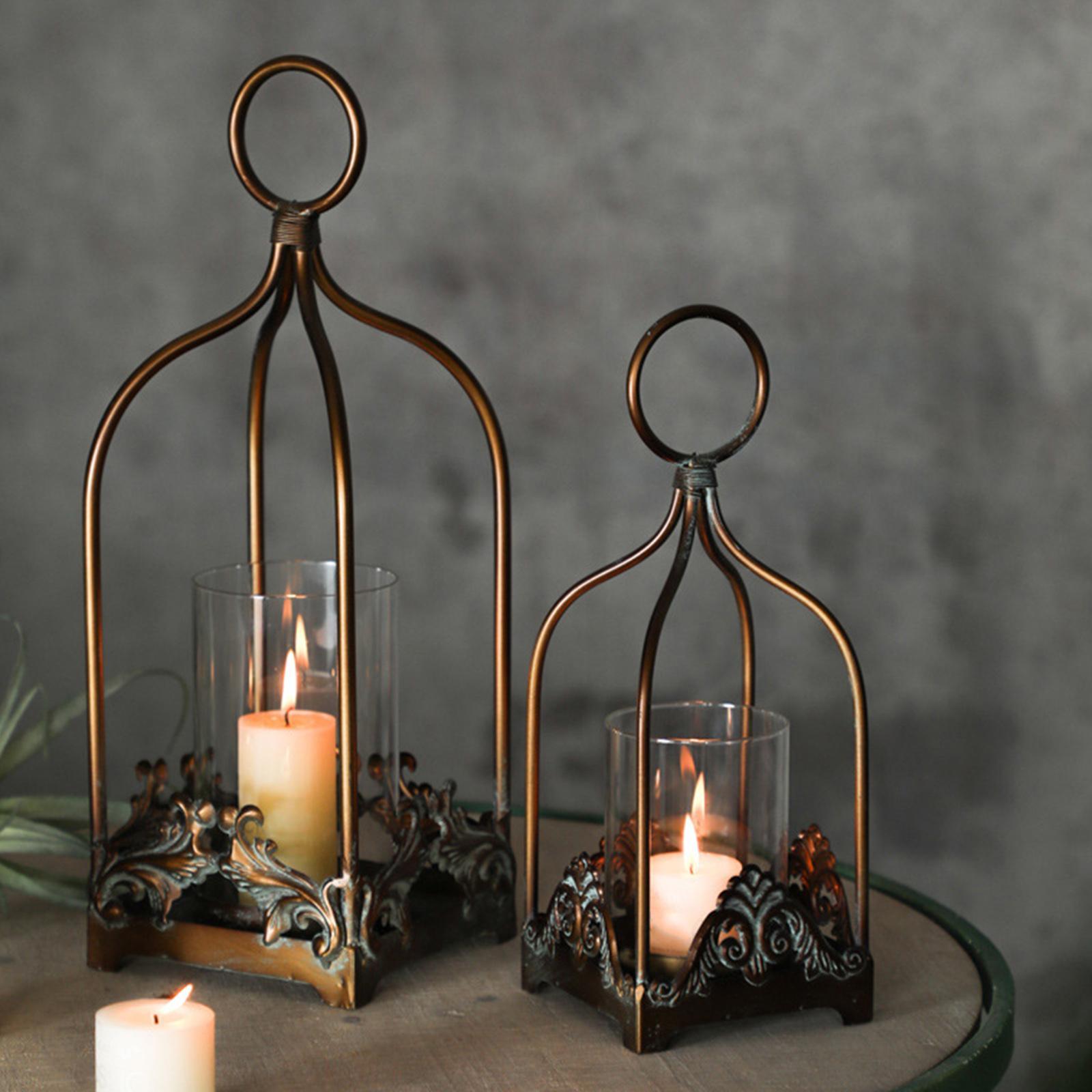 Retro Candle Holder Bird Cage Wedding New Year Party Ornament