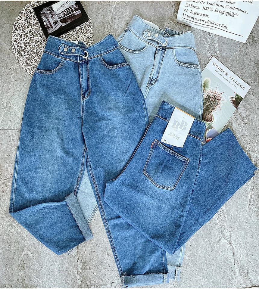 Quần baggy jean nữ lưng kiểu size đại