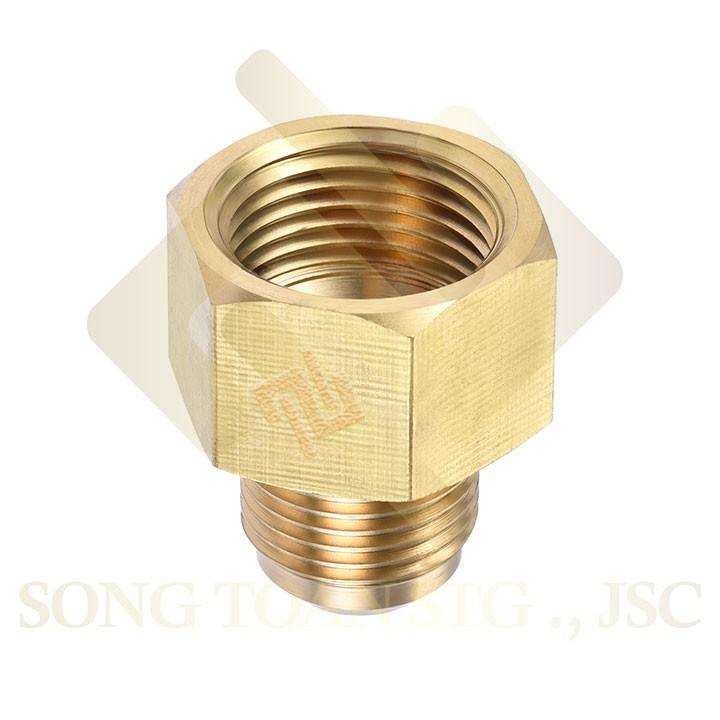 Bộ thân ren trong côn lồi hàn ống cho điện lạnh khí nén (Brass Flare female Connector) - Rắc co thẳng NPT