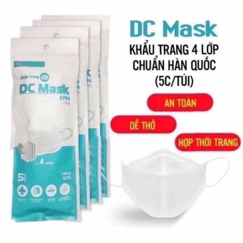 Thùng 300 chiếc Khẩu Trang DC Mask 4 Lớp Kháng Khuẩn KF94 Công Nghệ Hàn Quốc (60 túi )CHUẨN HÃNG DC MASK