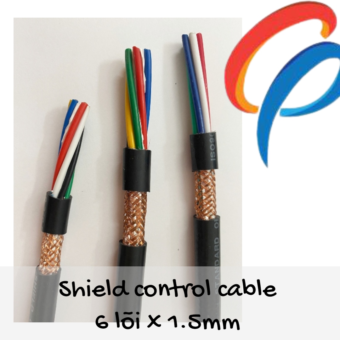 Cáp điều khiển 6 lõi x 1.5mm có lưới chống nhiễu điện áp 500 volt vỏ bọc pvc