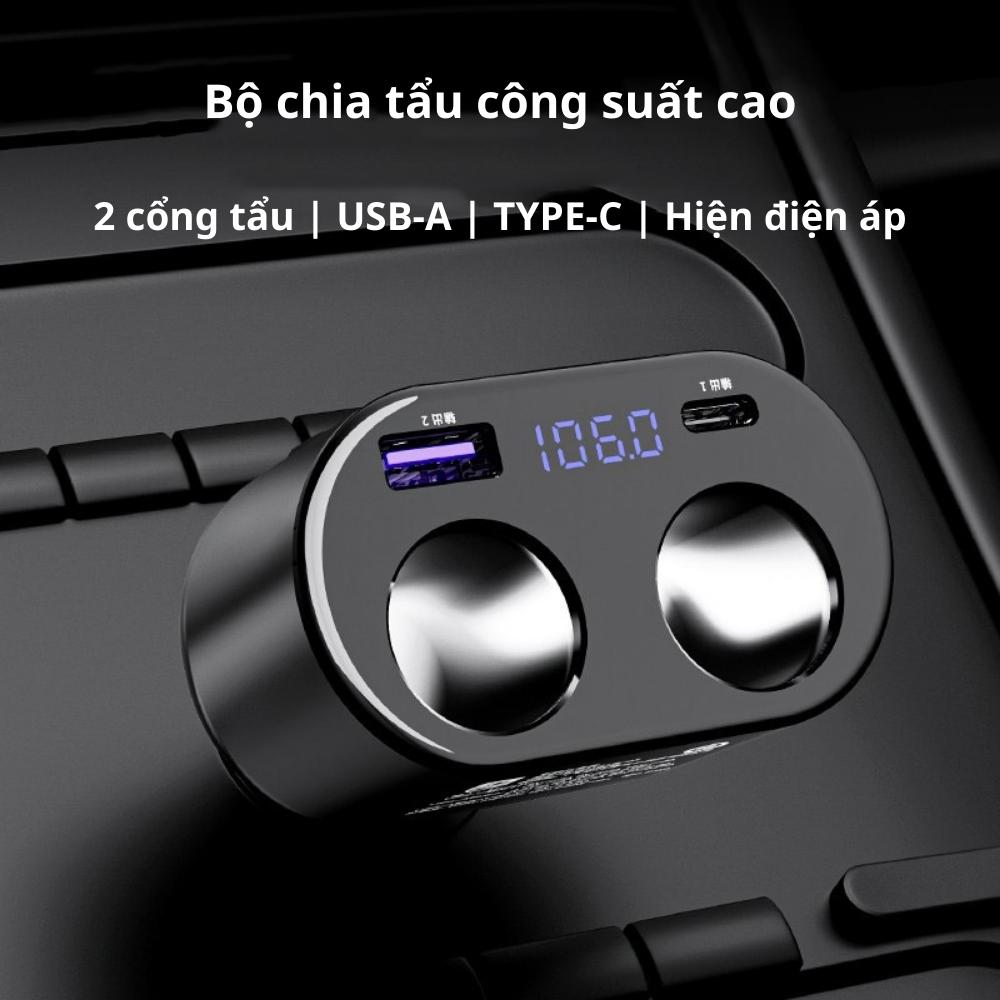 Bộ chia tẩu sạc xe hơi Philips DLP4101 có 2 cổng mở, tích hợp sạc nhanh - Hàng nhập khẩu