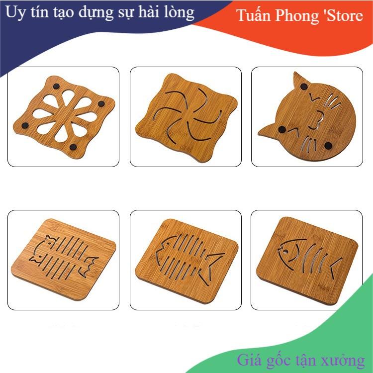 Miếng Lót Nồi, Chén CÁch Nhiệt Bằng Gỗ Nhiều Hình TP'S