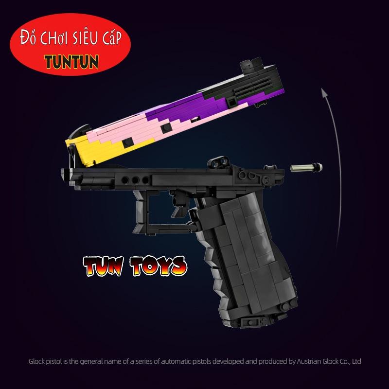 Đồ Chơi Lắp Ráp Trí Tuệ, Súng Mô Hình Lục G17 Black Purple CSGO Kevin183, 400+ Mảnh Ghép