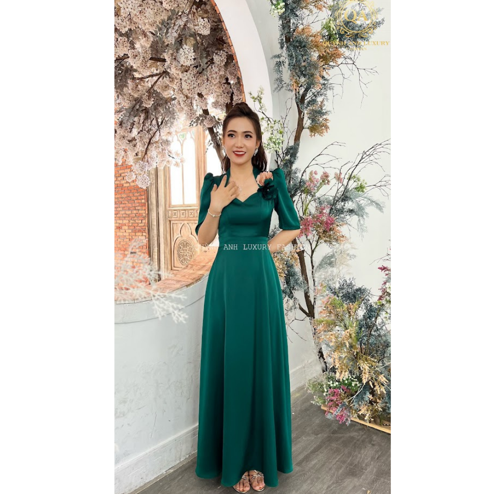 Váy Đầm Nữ Dạ Hội Tay Bồng Cổ Nữ Hoàng Kết Hoa Xinh Xắn Trẻ Trung Amabel Dress