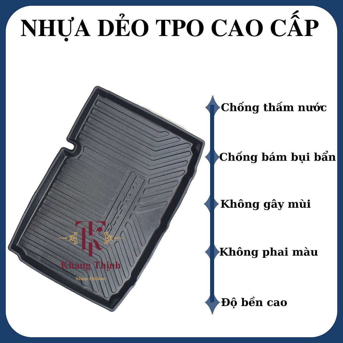 Lót cốp dành cho xe Ford Ecosport 2018 - 2021 không mùi, chất liệu TPO cao cấp