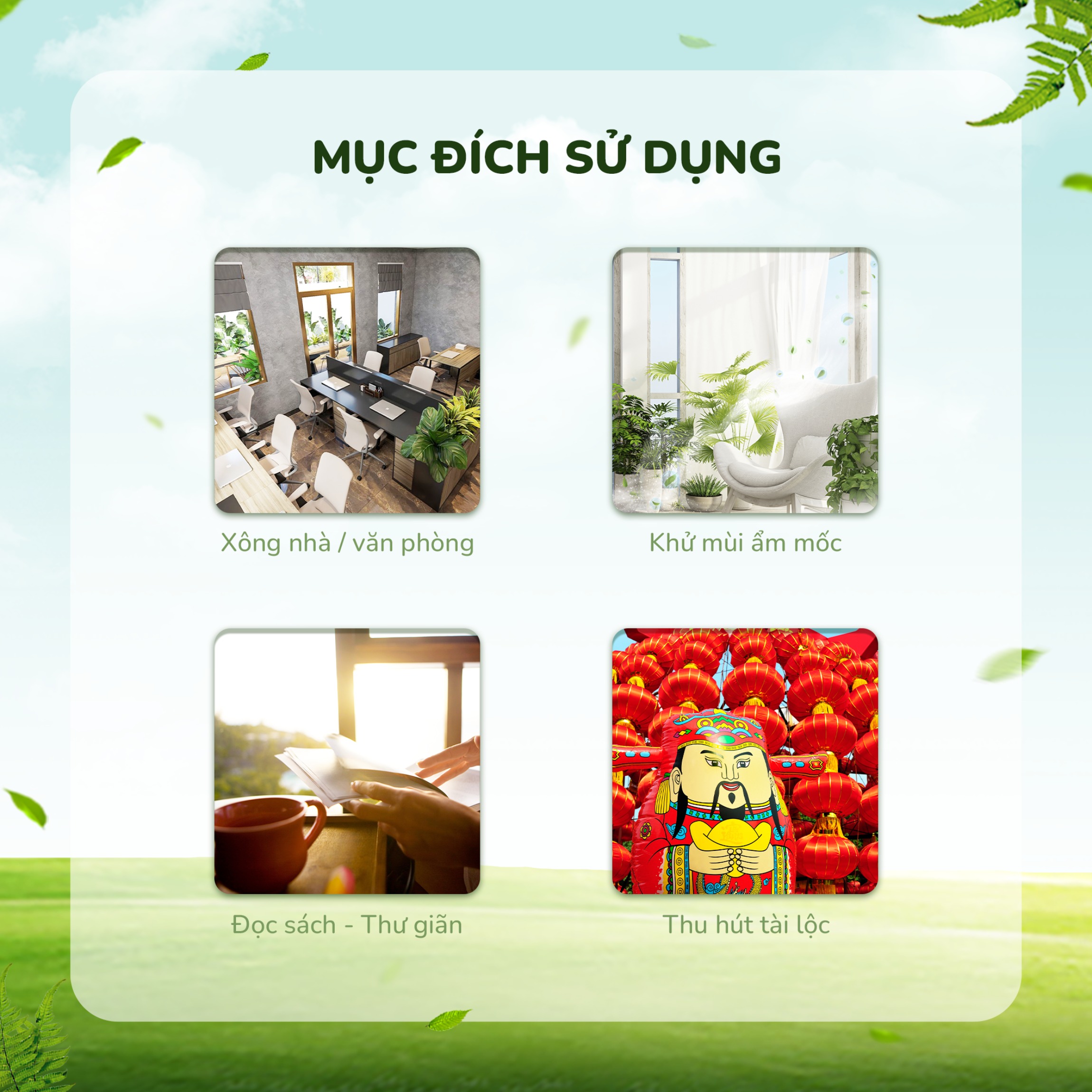 Nhang Nụ Quế Chi 100g - MỘC LÂM, Nhang Nụ Khói Ngược Cao Cấp Xông Nhà Thanh Tẩy