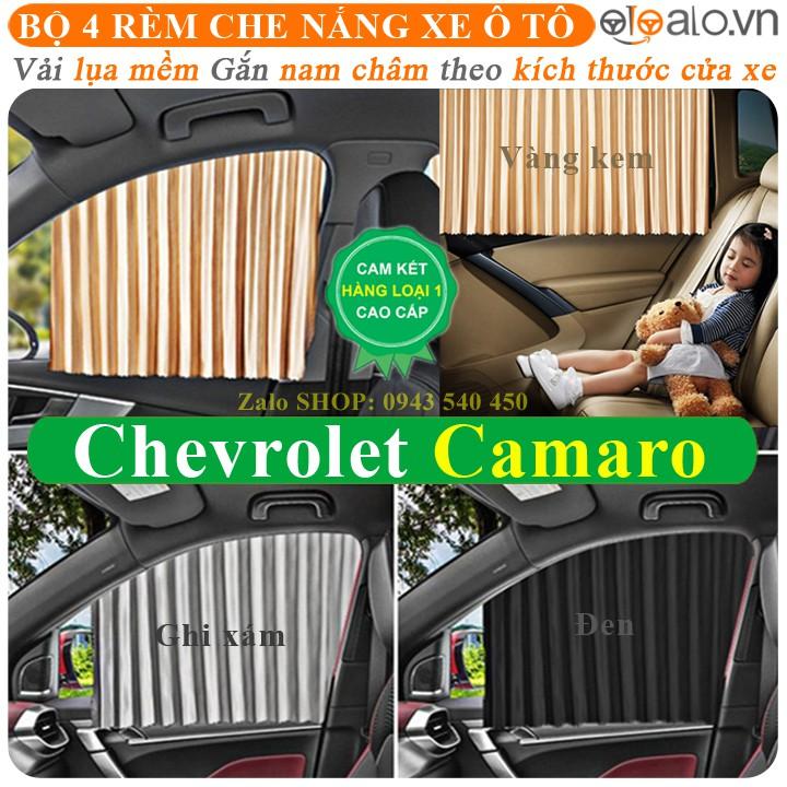 Rèm che nắng ô tô Chevrolet Camaro Vải lụa mềm gắn nam châm Vải lụa mềm gắn nam châm Cao Cấp - OTOALO