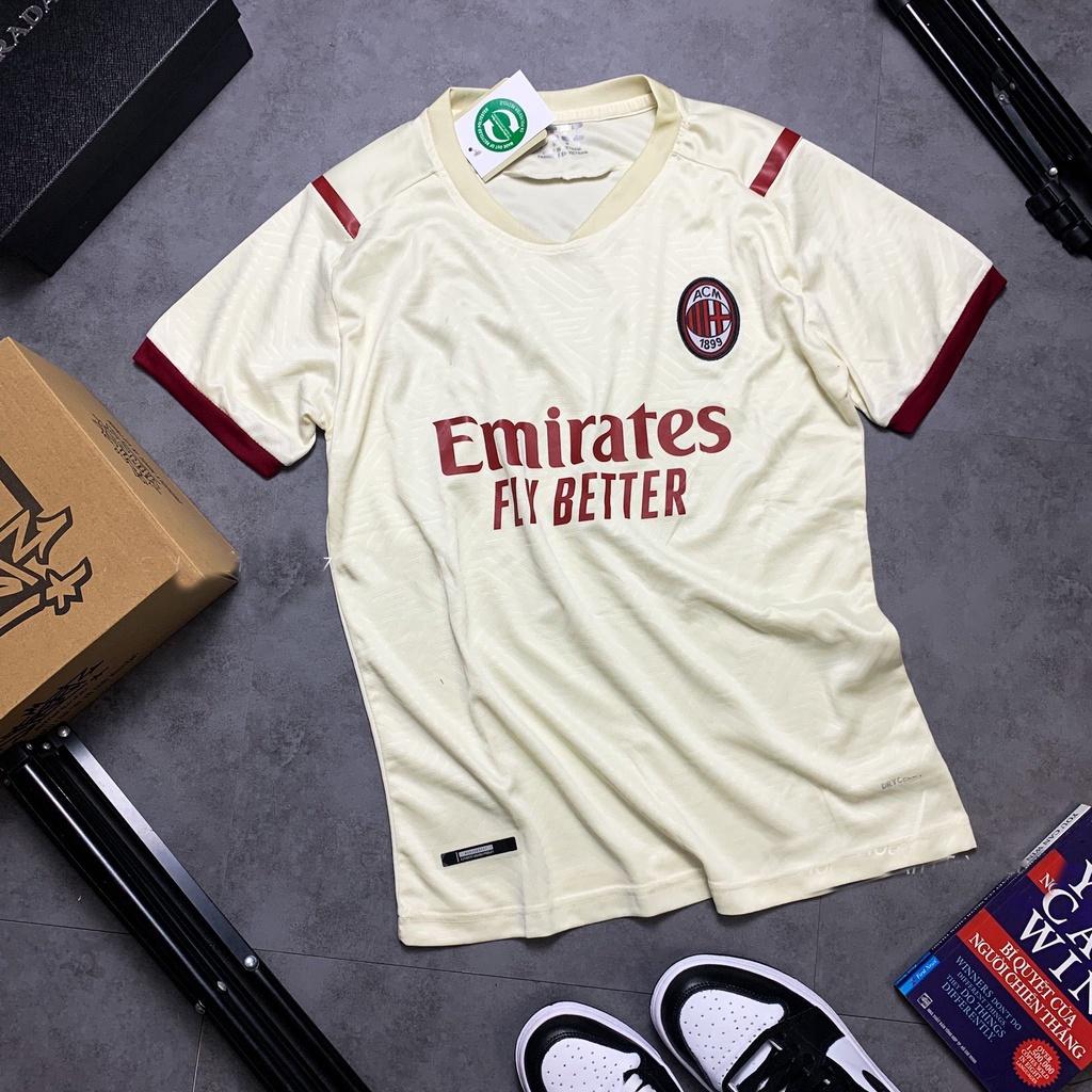 Set Bộ Thể Thao Nam Quần Áo Đá Banh CLB AC Milan Màu Vàng Chanh Sân Nhà - Sân Khách Chuẩn Áo Thi Đấu - Áo Bóng Đá