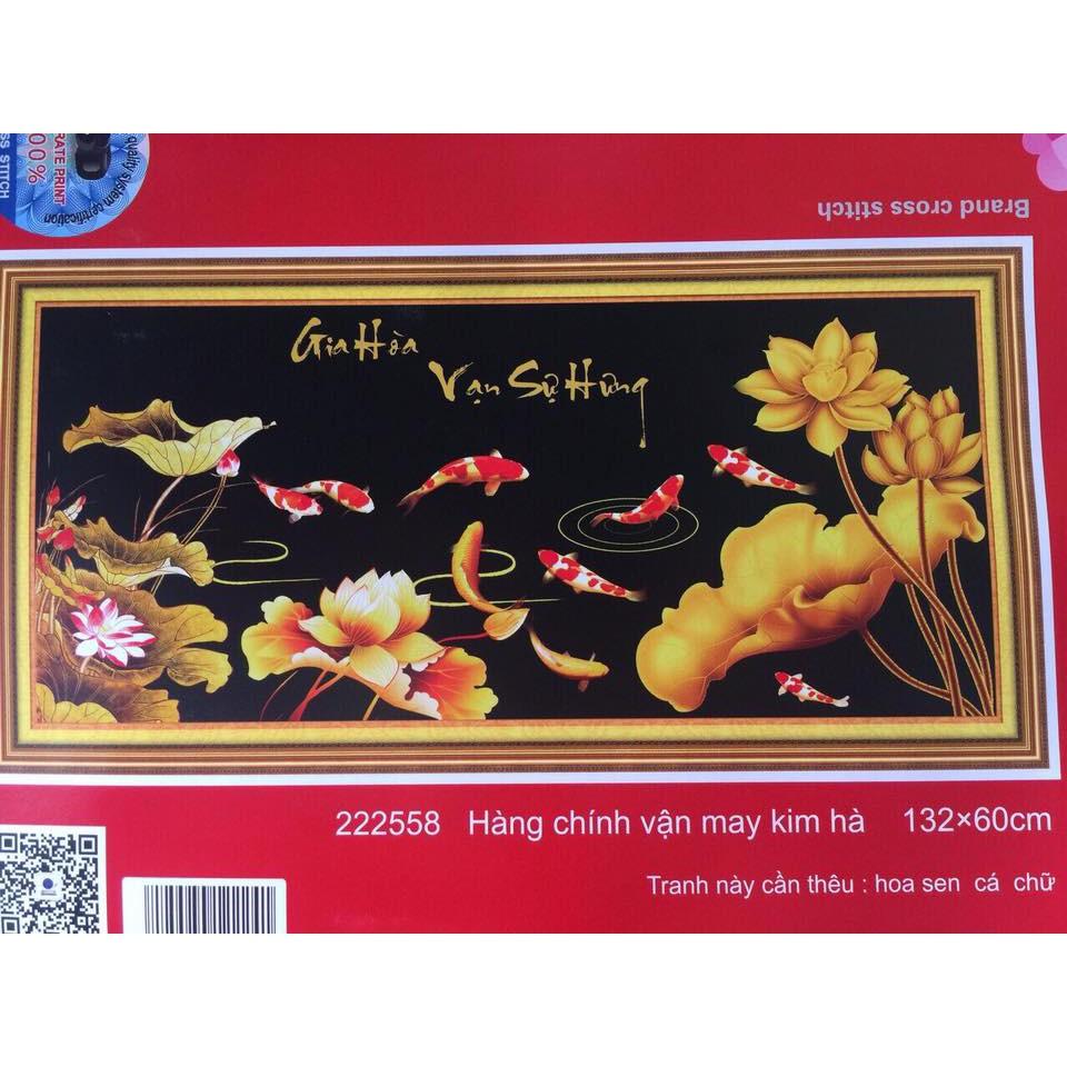 Tranh thêu chữ thập gia hòa vạn sự hưng 222558-132x60cm